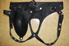 Mens Underwear Leather-Like Cod Piece Thong Jock Purple New, Black, All Sizes - MRI Leathers