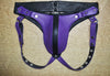 Mens Underwear Leather-Like Cod Piece Thong Jock Purple New, Black, All Sizes - MRI Leathers