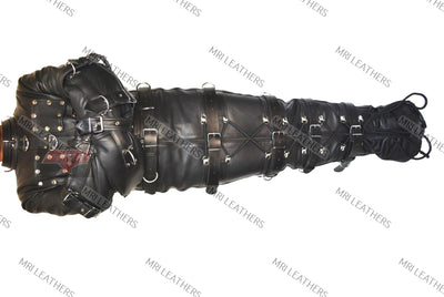 Mummy Gimp Bag Straight Jacket Leather Sleep Sack Restraint Straps Bondage - MRI Leathers