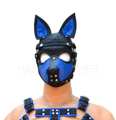 Puppy Mask Head Harness PUP Men Head HARNESS Dog Puppy Gimp Mask Bondage BDSM Cosplay - MRI Leathers