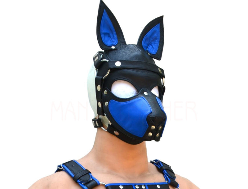 Puppy Mask Head Harness PUP Men Head HARNESS Dog Puppy Gimp Mask Bondage BDSM Cosplay - MRI Leathers